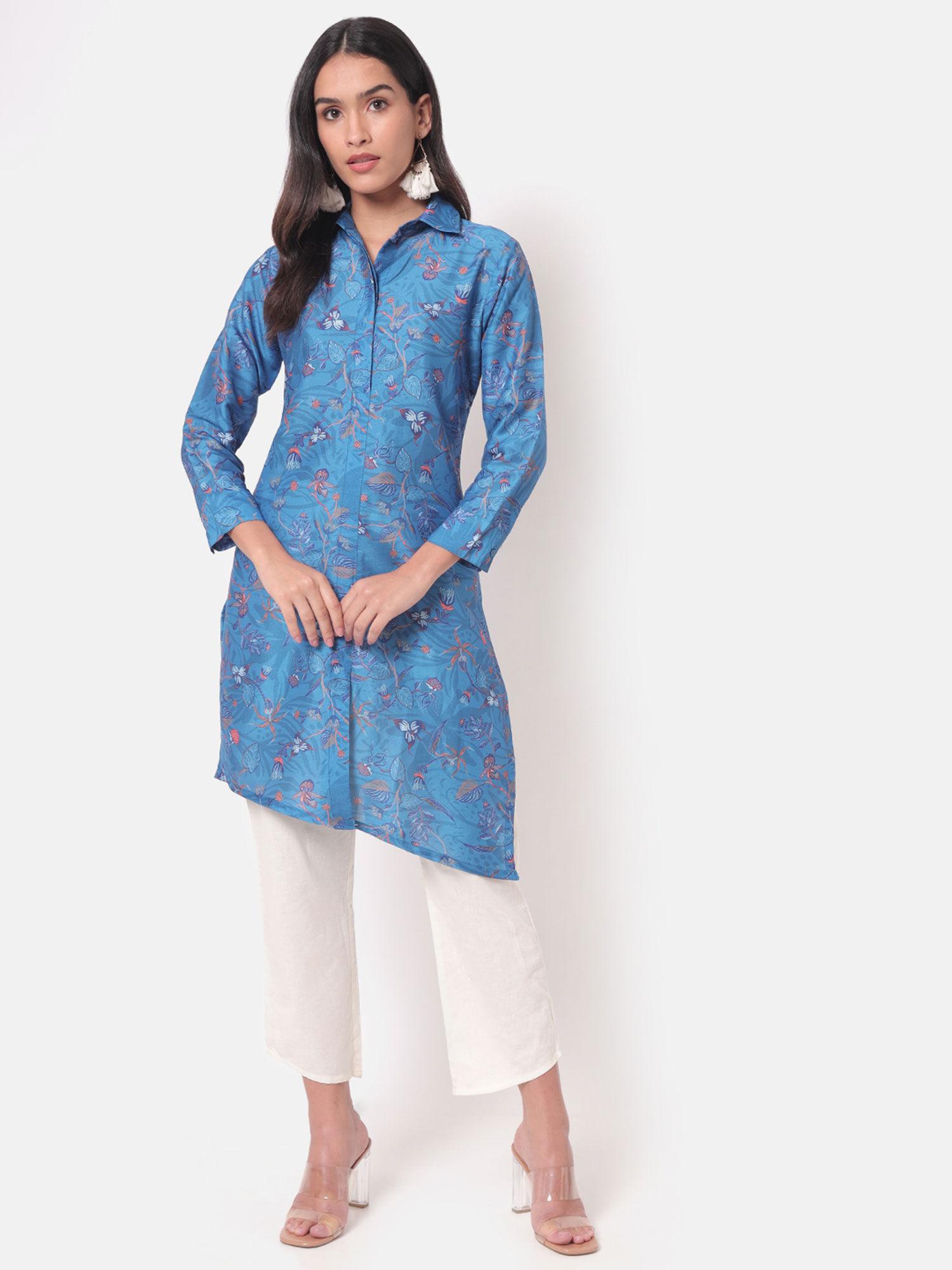 wonderland coral reef shirt styled kurta