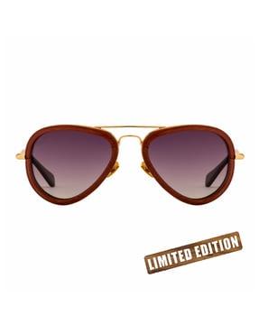 wood frame aviator sunglass