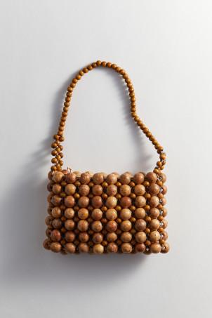wooden-bead handbag
