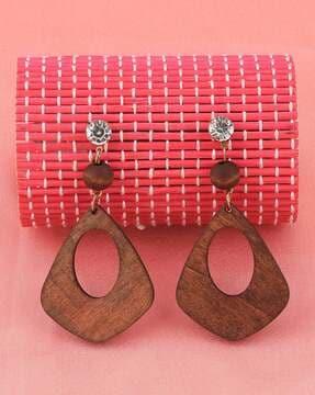 wooden dangler earrings