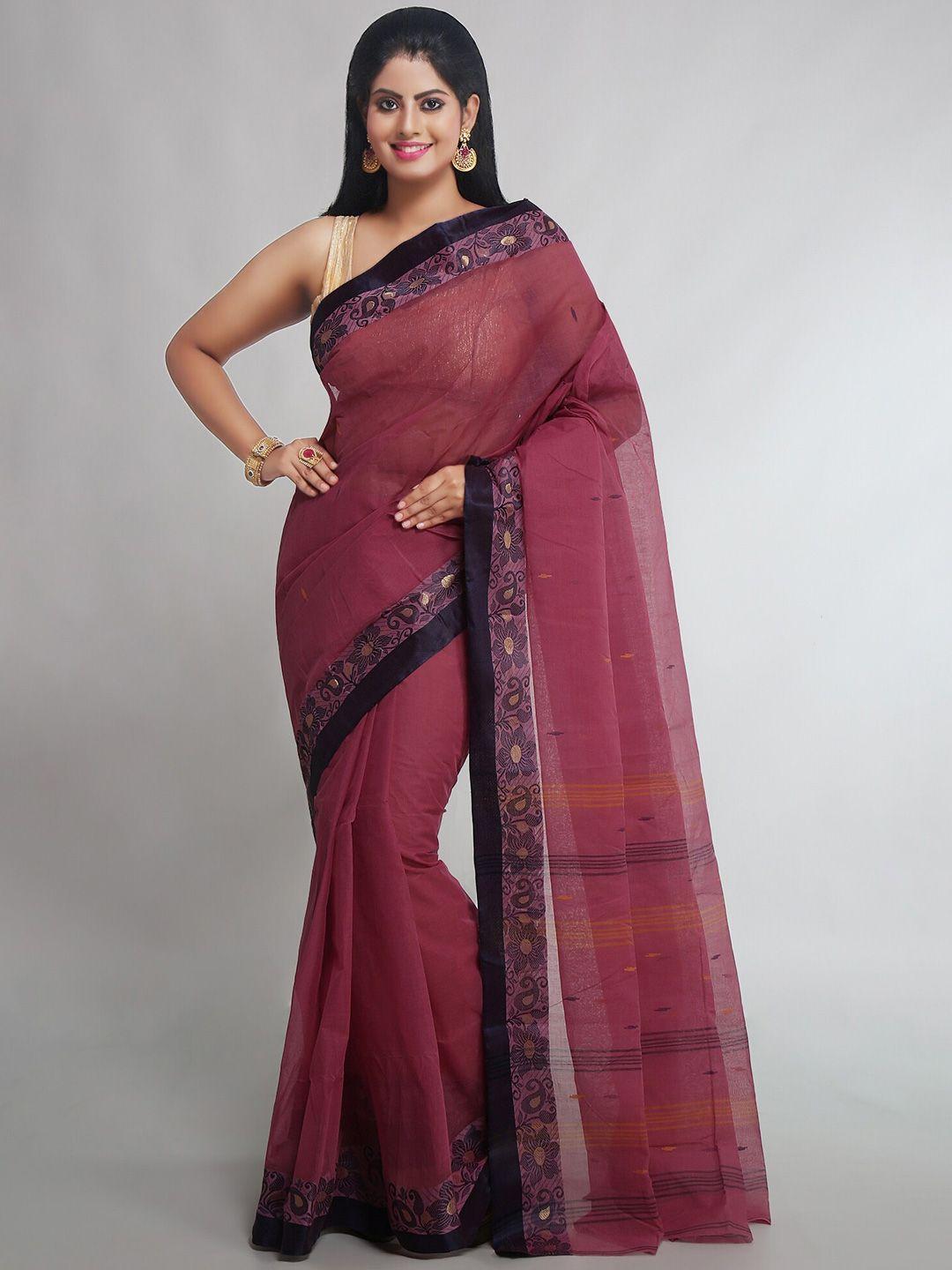 woodentant woven design pure cotton taant saree