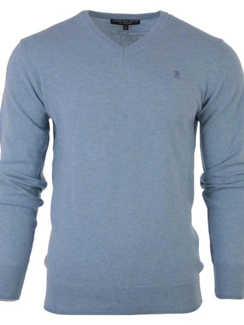 woodland blue textured pullover