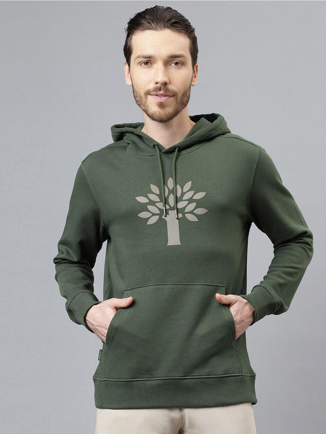 woodland graphic printed hooded neck long sleeve pullover sweatshirt