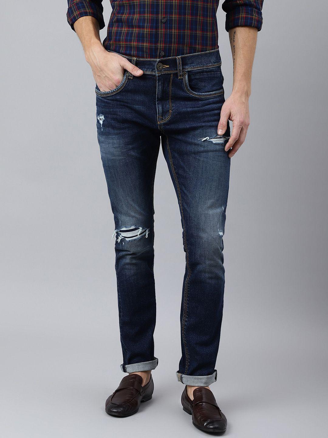 woodland-men-blue-mildly-distressed-light-fade-stretchable-jeans