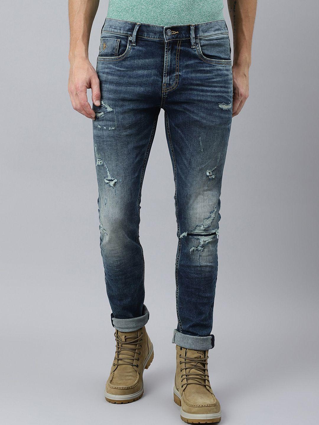 woodland-men-blue-mildly-distressed-light-fade-stretchable-jeans