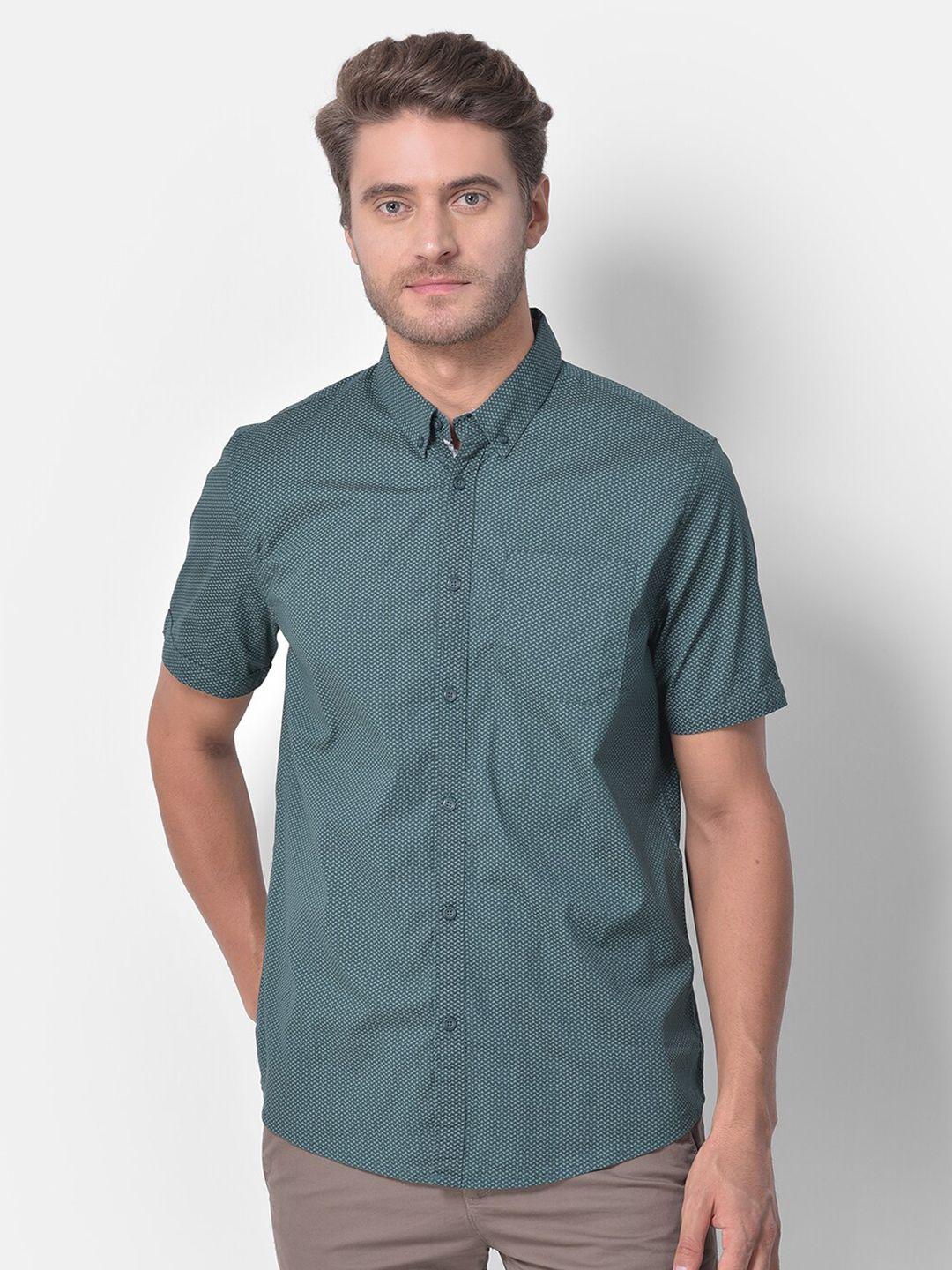woodland-men-green-printed-casual-shirt