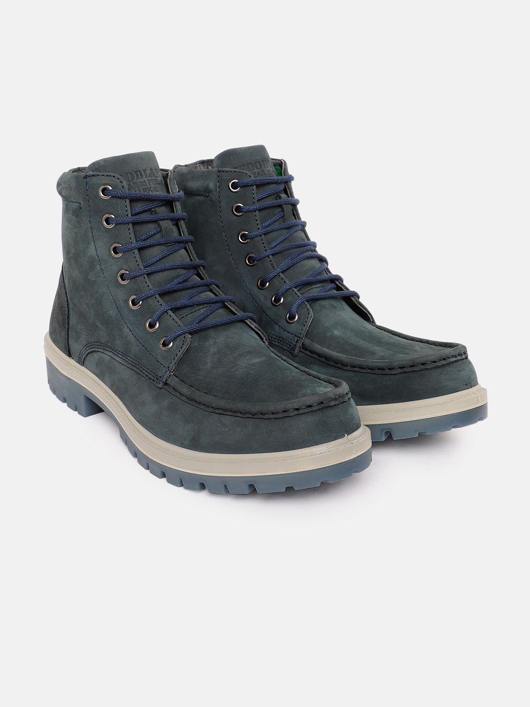 woodland men leather mid-top regular boots