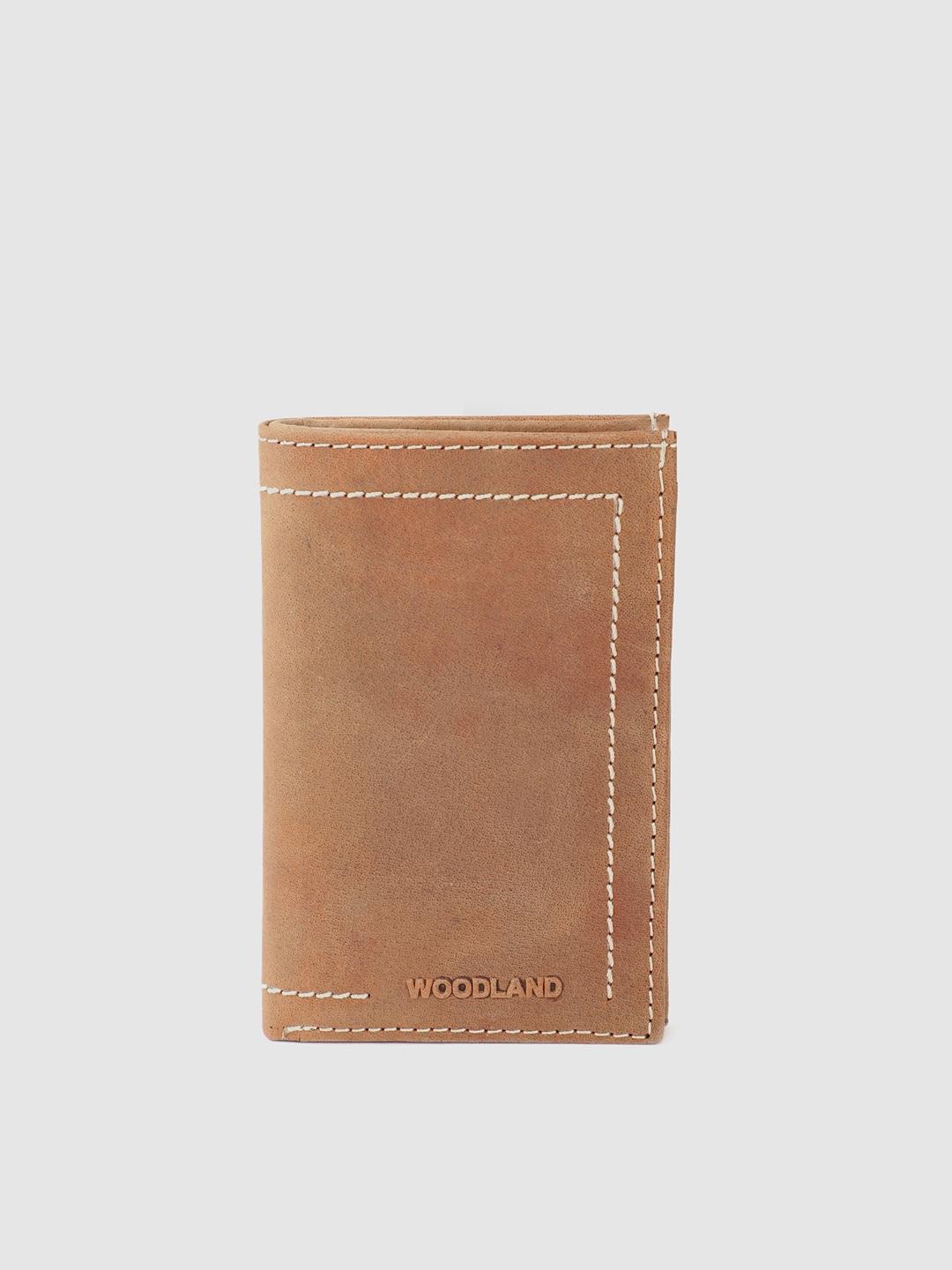 woodland men leather two fold wallet