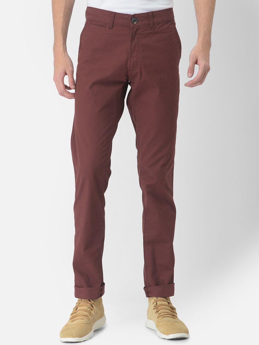 woodland men mid-rise pure cotton chinos trousers