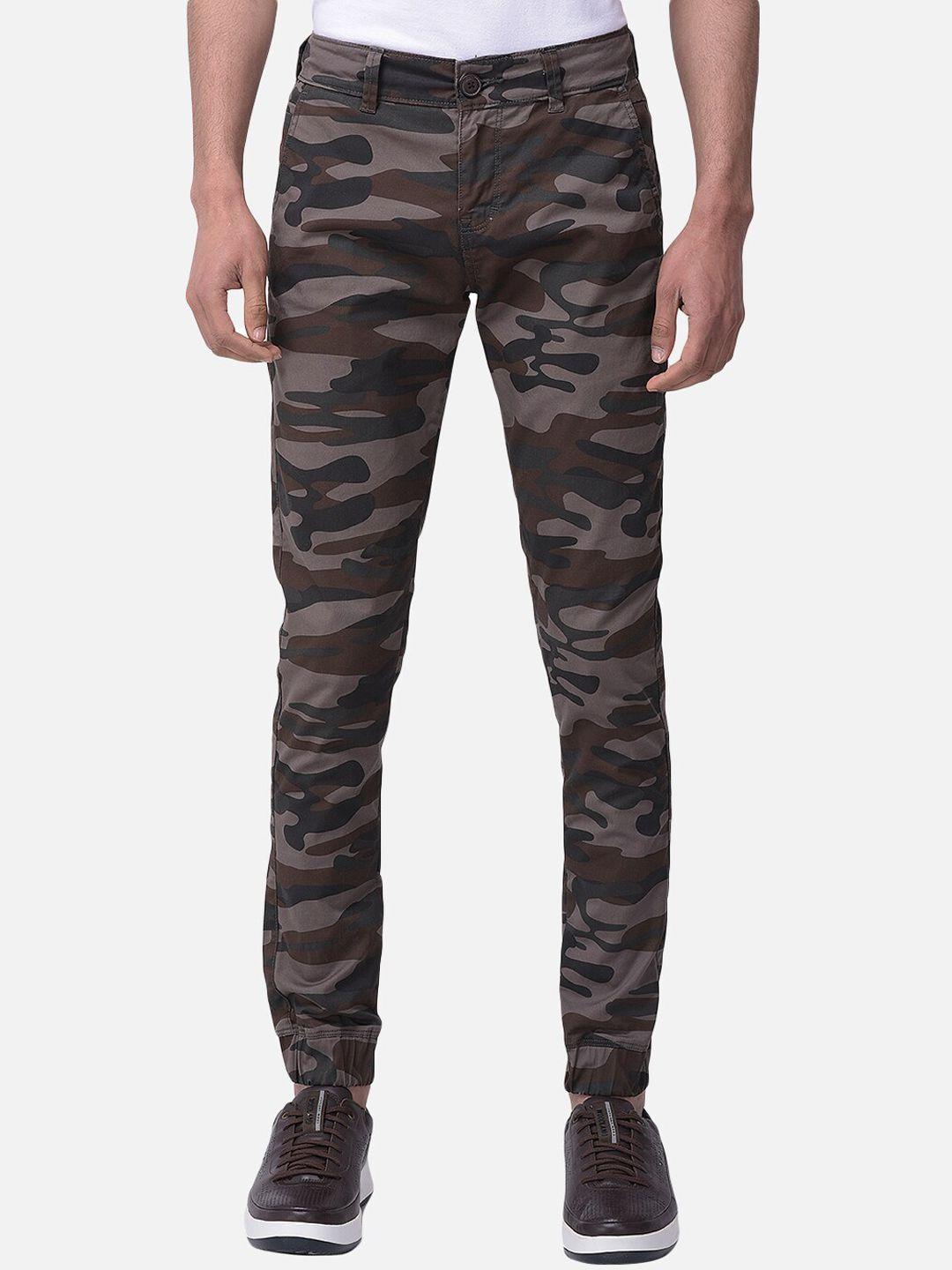 woodland men multicoloured camouflage printed joggers trousers