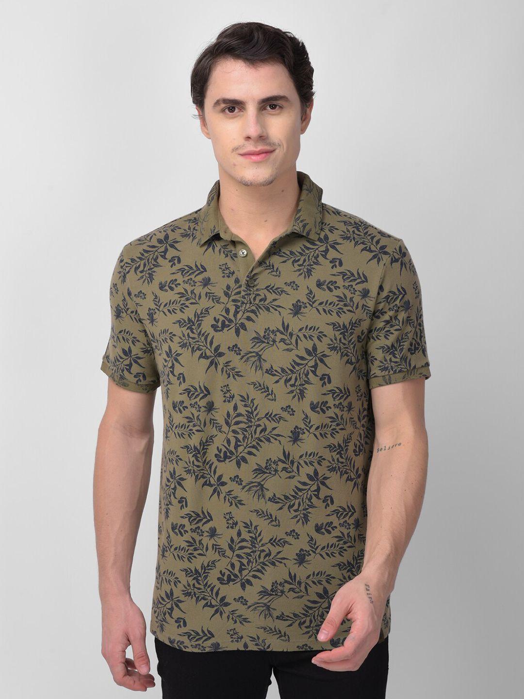 woodland-men-olive-green-floral-printed-t-shirt