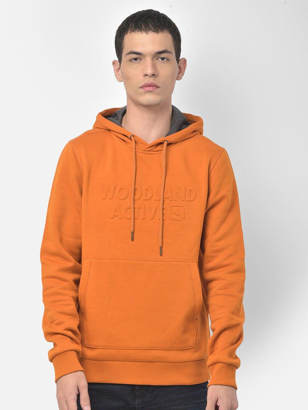 woodland men orange brand logo sweatshirt