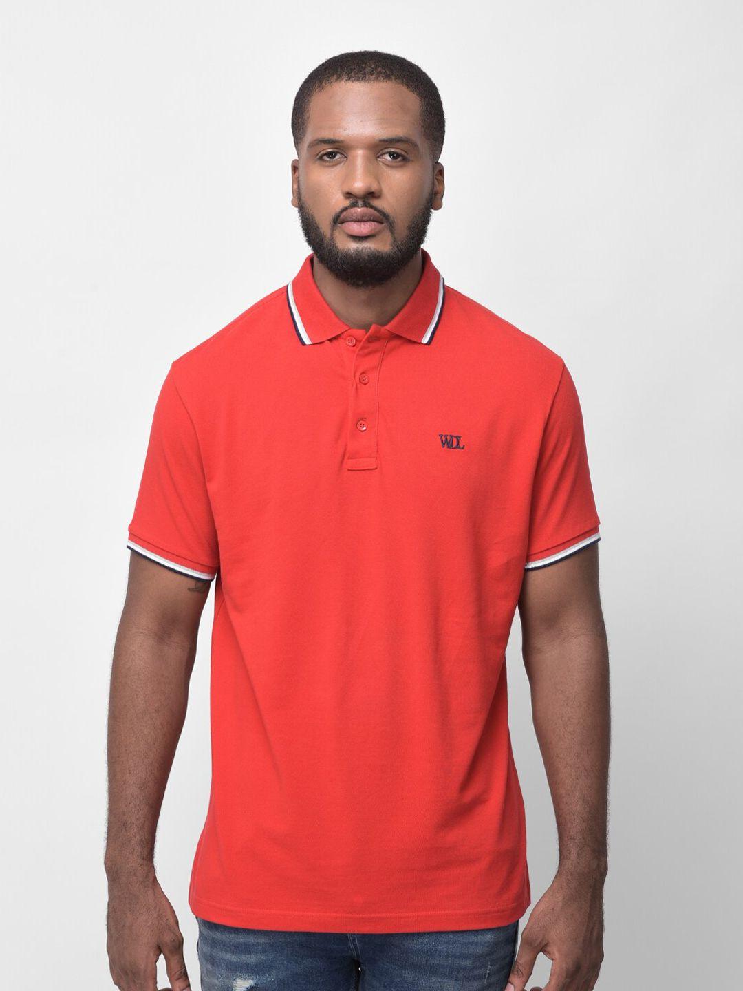 woodland-men-red-polo-collar-t-shirt