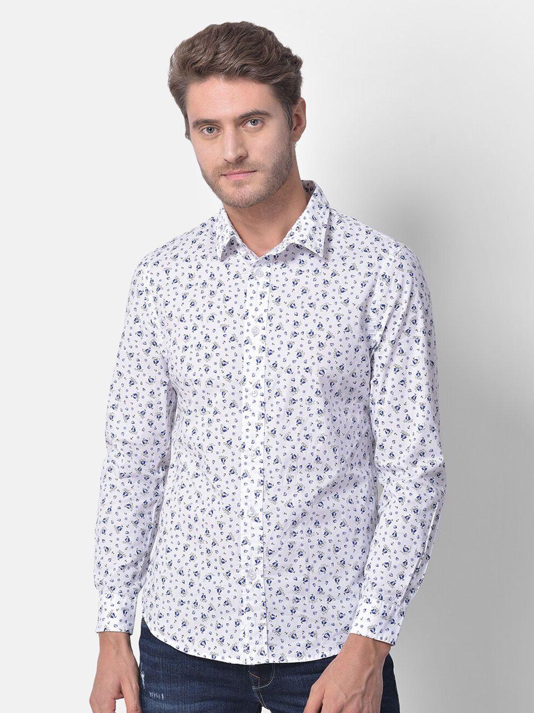 woodland-men-white-printed-casual-shirt