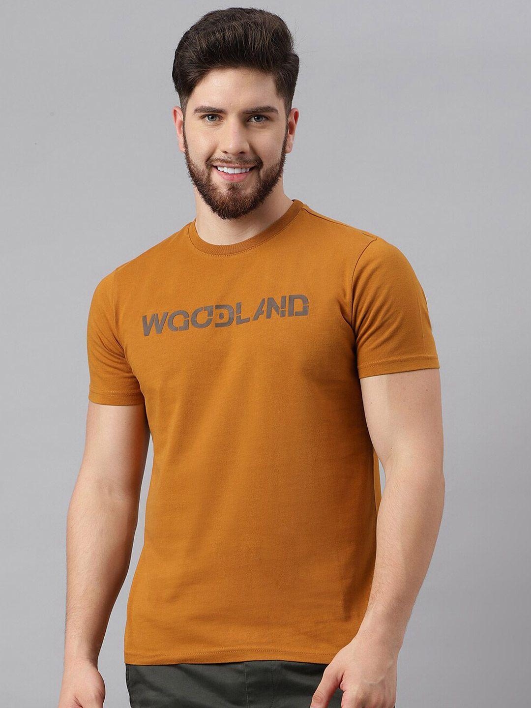 woodland typography printed pure cotton casual t-shirt