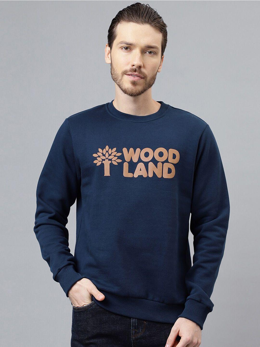 woodland typography printed pure cotton pullover sweatshirt