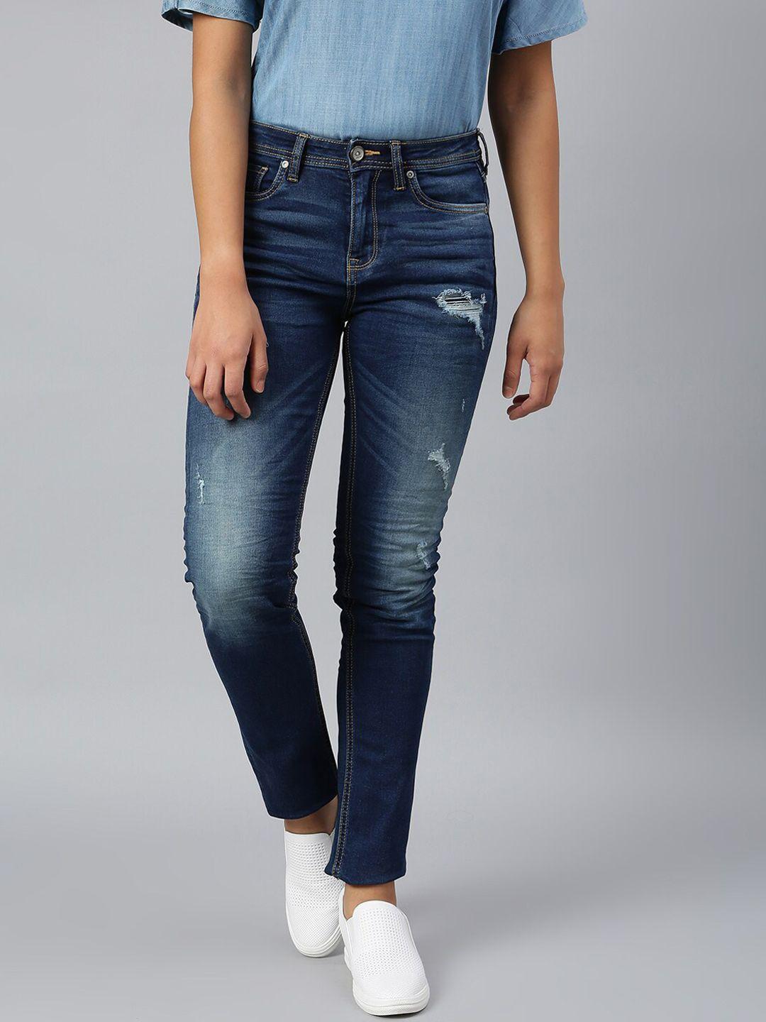 woodland-women-blue-mildly-distressed-light-fade-stretchable-jeans