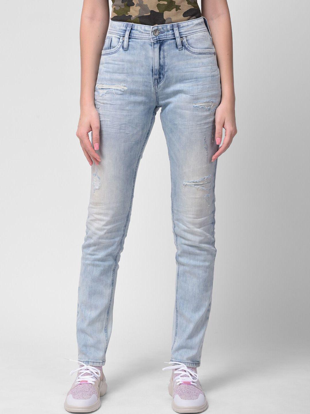 woodland-women-blue-slim-fit-ripped-heavy-fade-stretchable-jeans