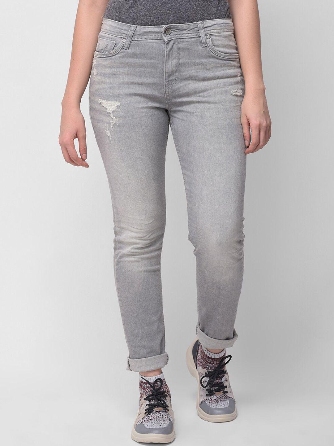 woodland-women-grey-slim-fit-slash-knee-heavy-fade-stretchable-cotton-jeans