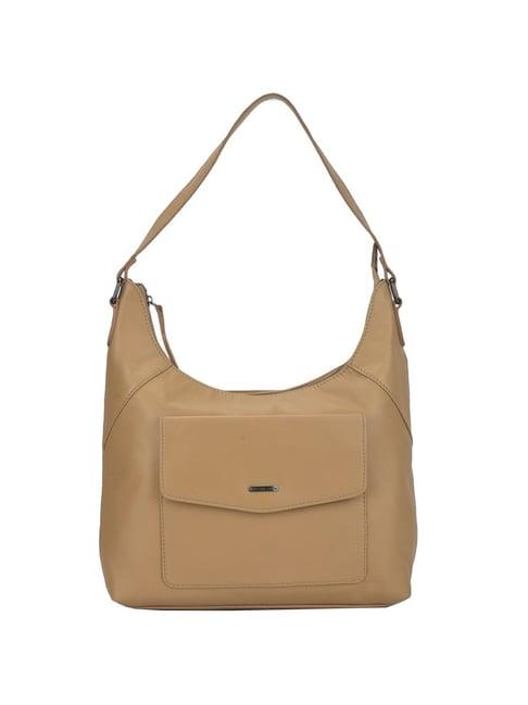 woodland beige solid medium hobo shoulder bag