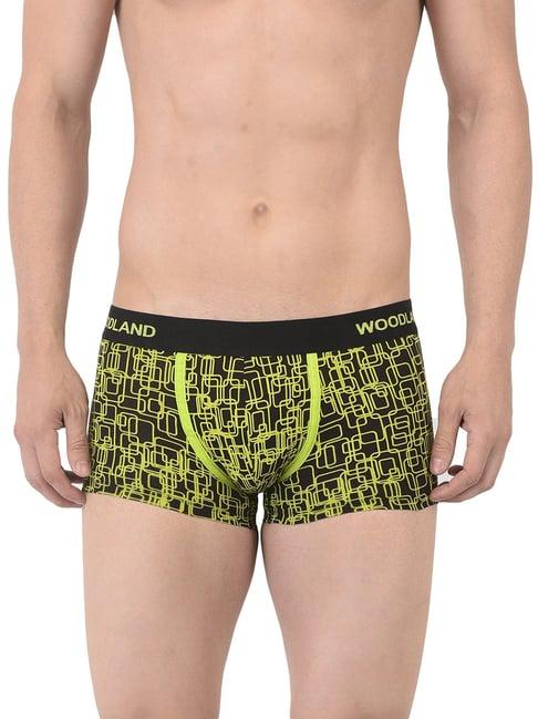 woodland black & green printed trunks