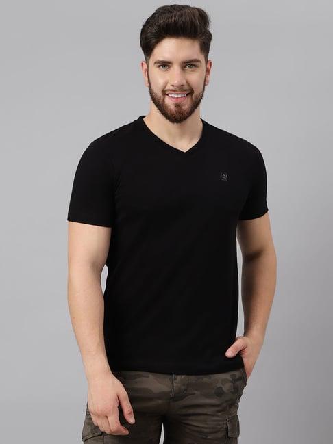 woodland black cotton regular fit t-shirt