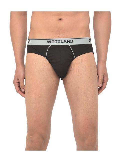 woodland black solid briefs