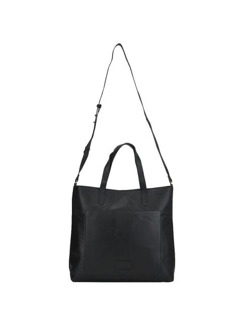 woodland black solid medium tote handbag