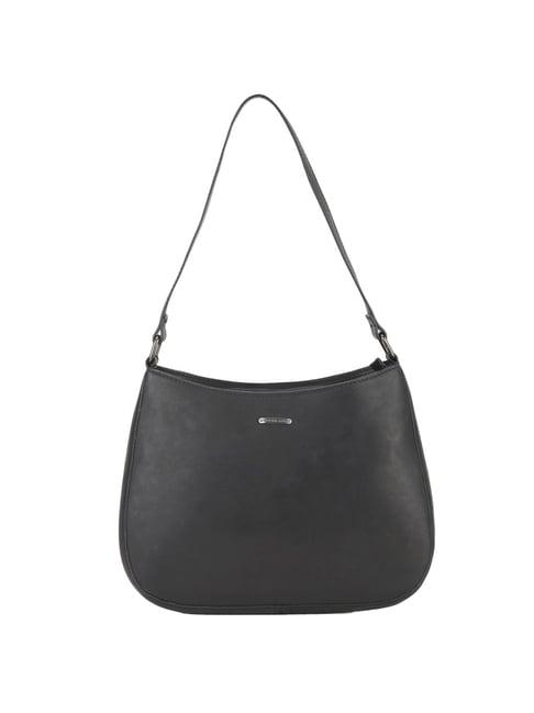 woodland black solid small hobo shoulder bag