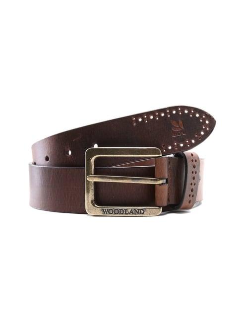 woodland brown casual leather belt for men