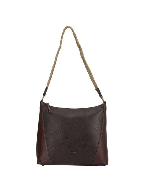 woodland brown printed medium shoulder bag