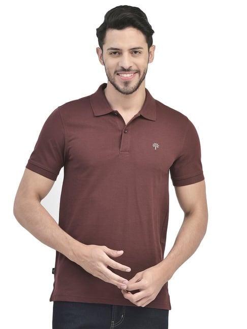 woodland brown regular fit polo t-shirt