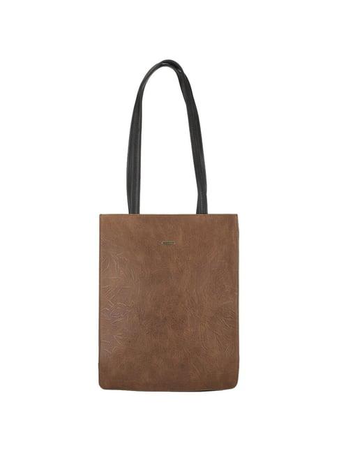 woodland brown textured medium shoulder bag