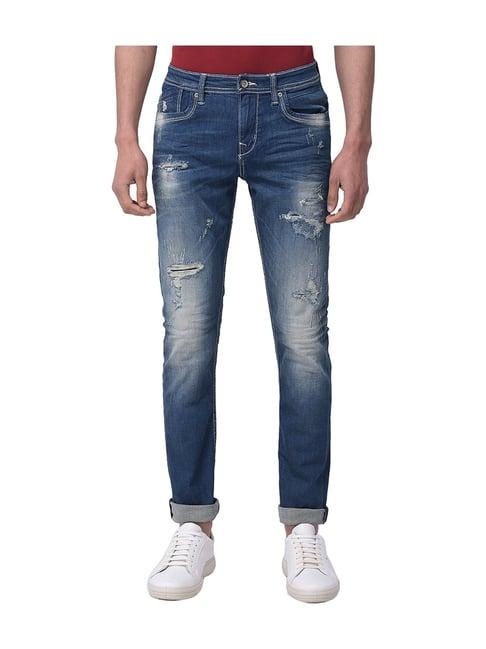 woodland dark blue heavily washed jeans