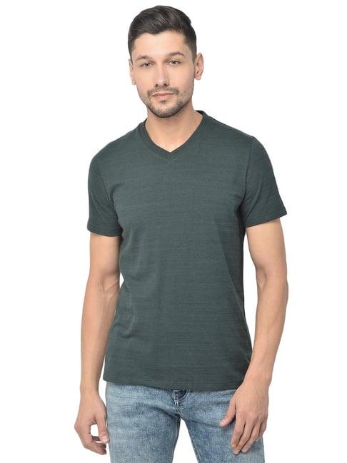 woodland dark green v-neck t-shirt