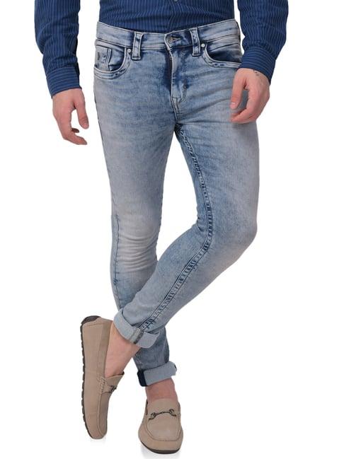 woodland light blue heavily washed jeans