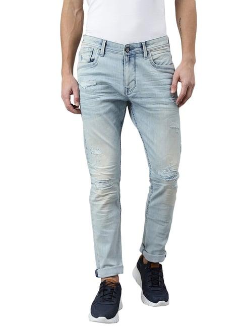 woodland light blue heavily washed jeans