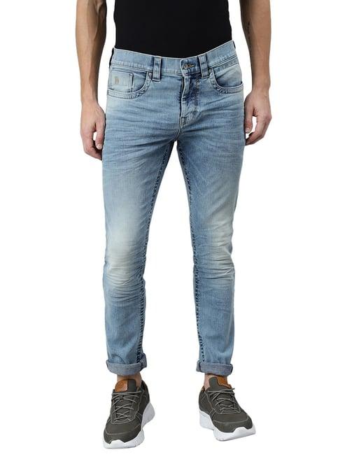 woodland light blue heavily washed jeans