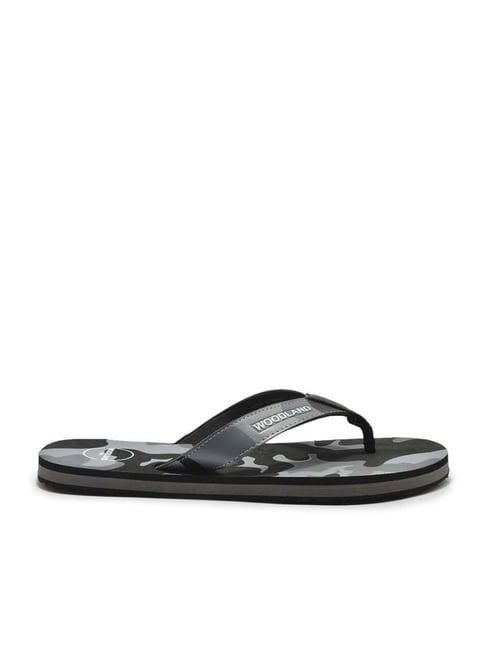 woodland men's ash grey flip flops