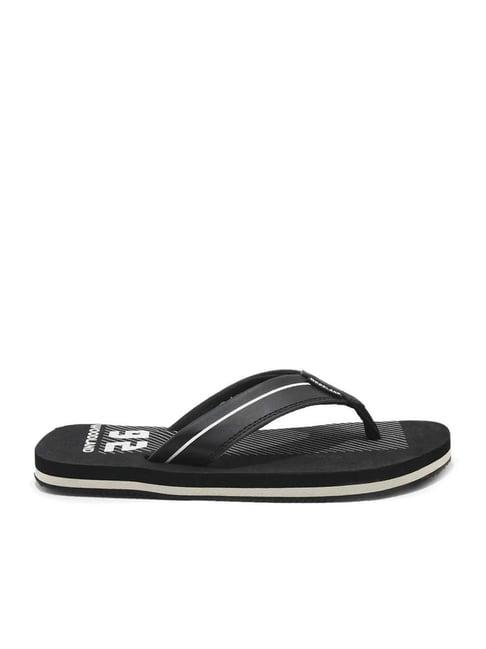 woodland men's black flip flops