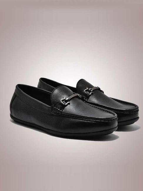 woodland men's black formal loafers