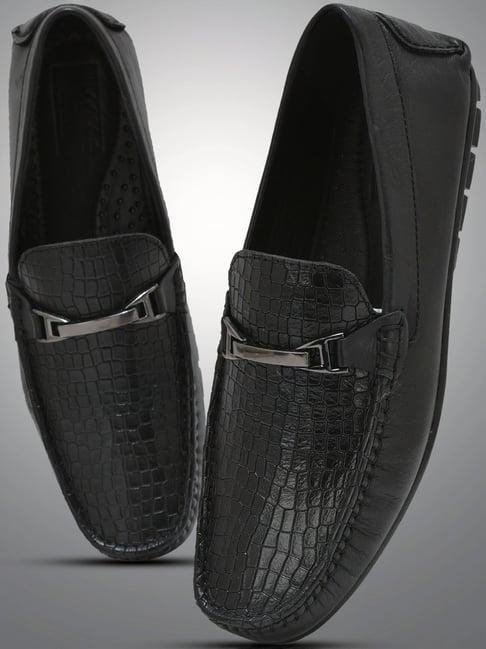 woodland men's black formal loafers