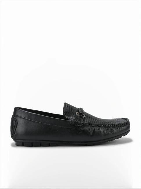 woodland men's black formal loafers