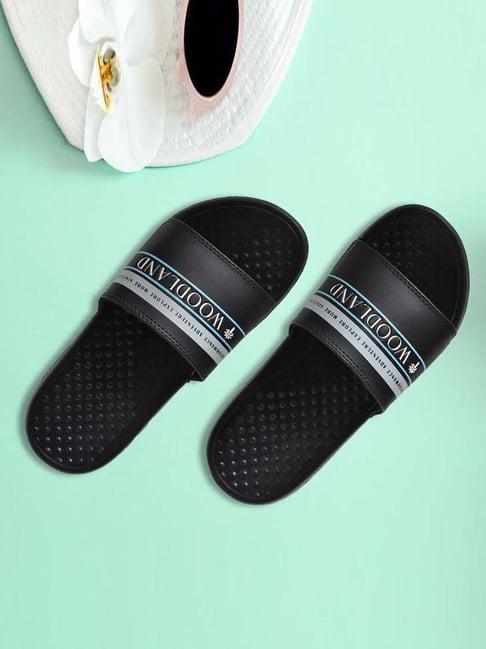 woodland men's black slides