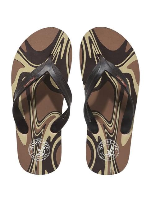 woodland men's brown flip flops