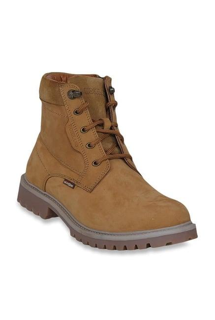 woodland men's camel derby boots