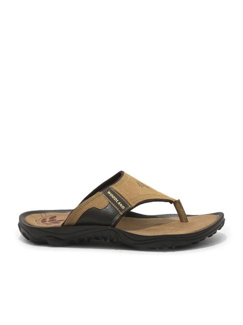 woodland men's camel thong sandals