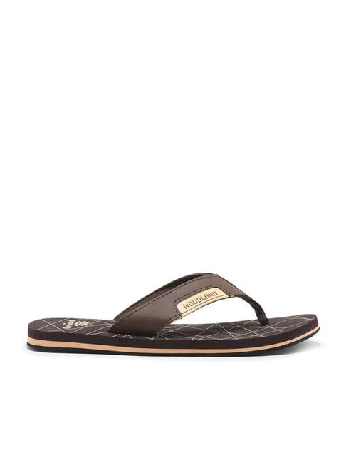 woodland men's cognac flip flops