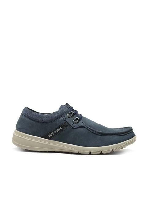 woodland men's denim blue derby shoes