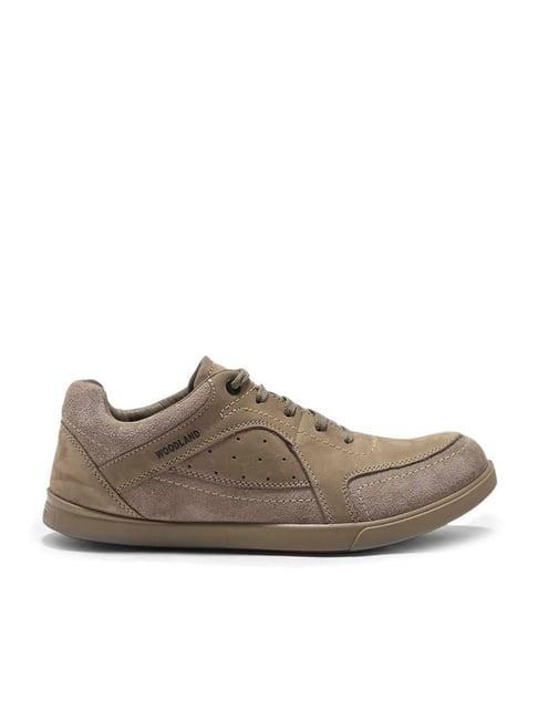 woodland men's dubai khaki casual sneakers